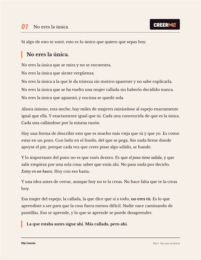 Segunda página del día uno